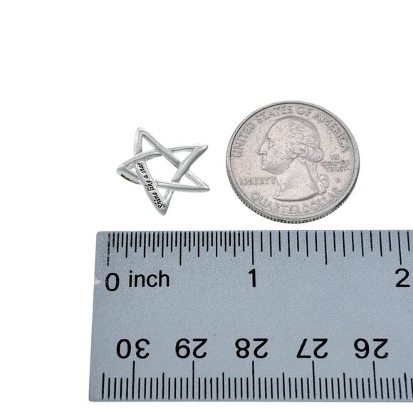 Vintage Footnotes Sterling Silver 925 "Shine Like a Star" Pendant - Picture 4 of 5